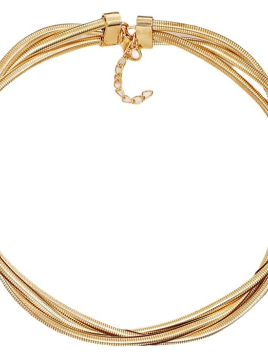 Chunky Gold Statement Choker Neckalce for Women Layered Snakebone Chain Collar N - Picture 7 of 8